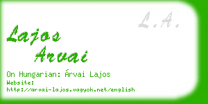 lajos arvai business card
